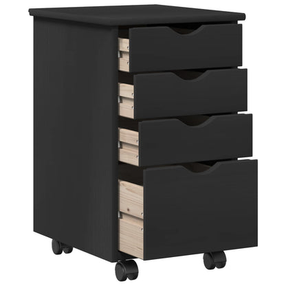 vidaXL Desk Cabinet Set 2 pcs Black Solid Pine Wood