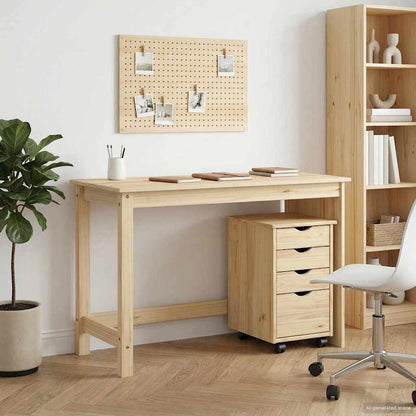 vidaXL Desk Cabinet Set 2 pcs Brown Solid Pine Wood