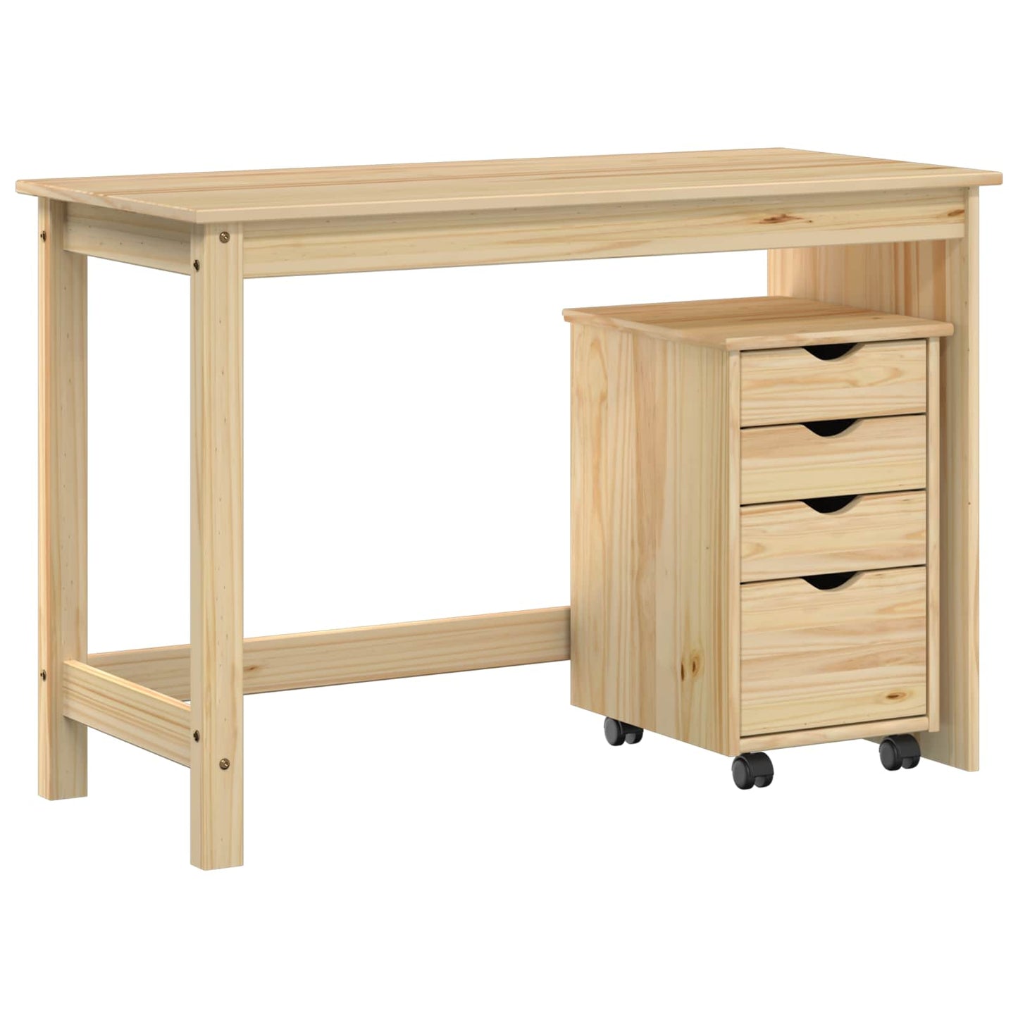vidaXL Desk Cabinet Set 2 pcs Brown Solid Pine Wood