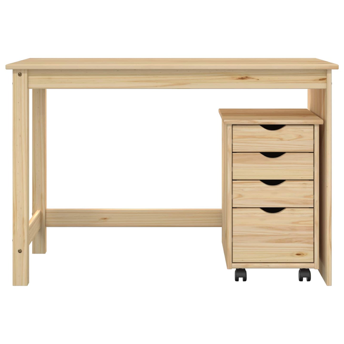 vidaXL Desk Cabinet Set 2 pcs Brown Solid Pine Wood