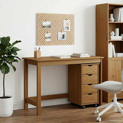 vidaXL Desk Cabinet Set 2 pcs Honey Brown Solid Pine Wood