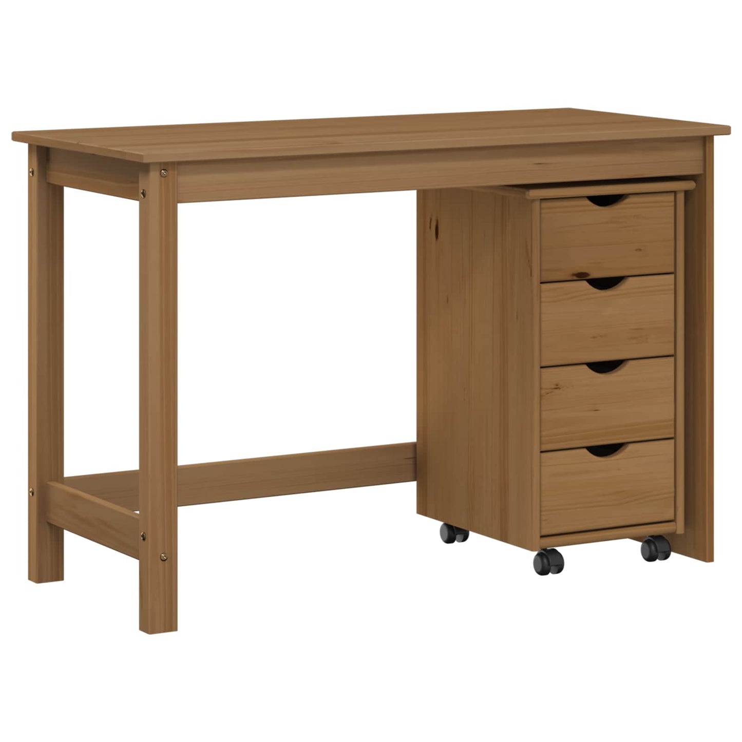 vidaXL Desk Cabinet Set 2 pcs Honey Brown Solid Pine Wood