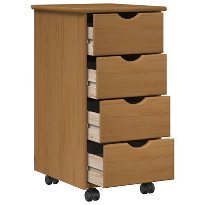 vidaXL Desk Cabinet Set 2 pcs Honey Brown Solid Pine Wood