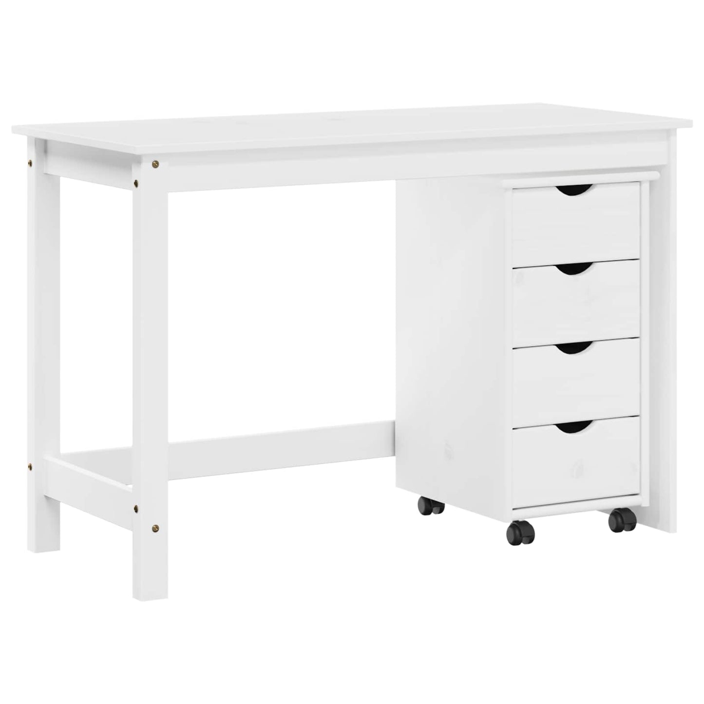 vidaXL Desk Cabinet Set 2 pcs White Solid Pine Wood