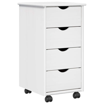 vidaXL Desk Cabinet Set 2 pcs White Solid Pine Wood