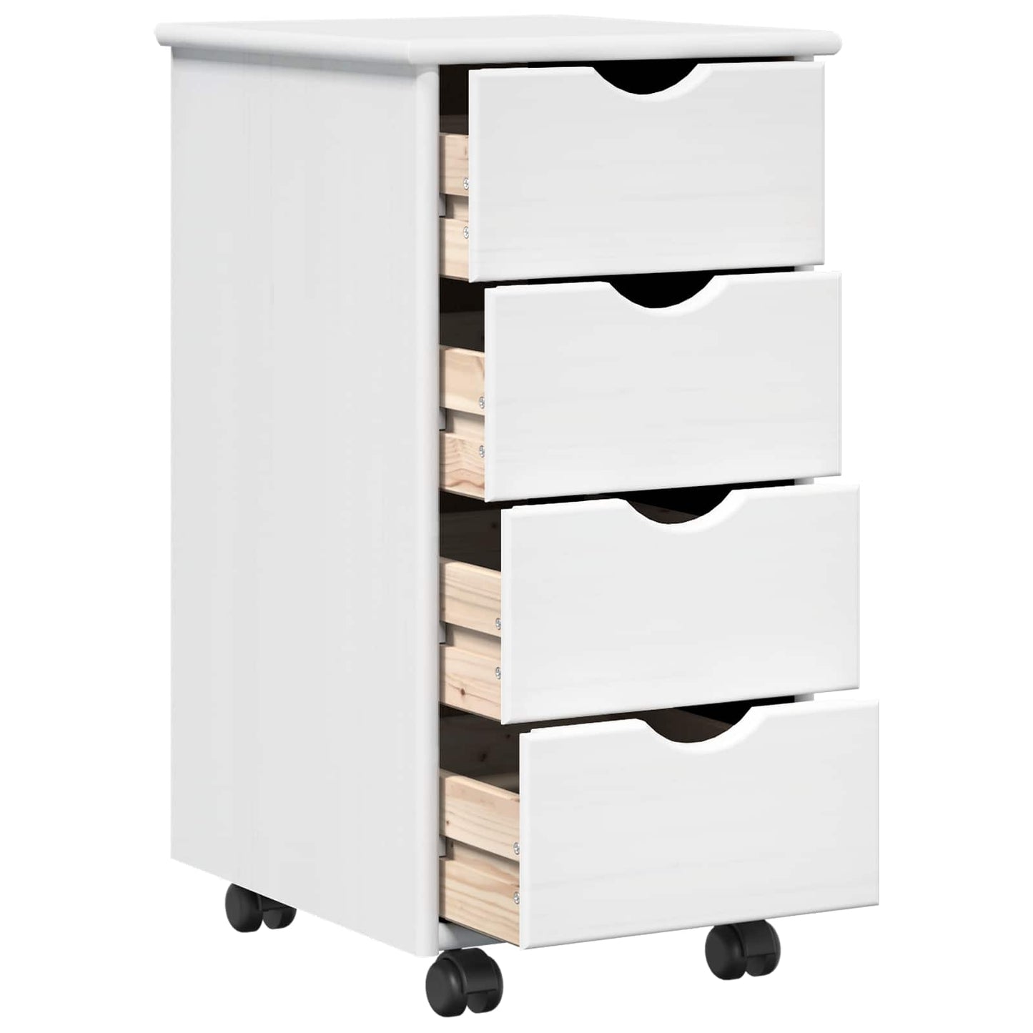 vidaXL Desk Cabinet Set 2 pcs White Solid Pine Wood