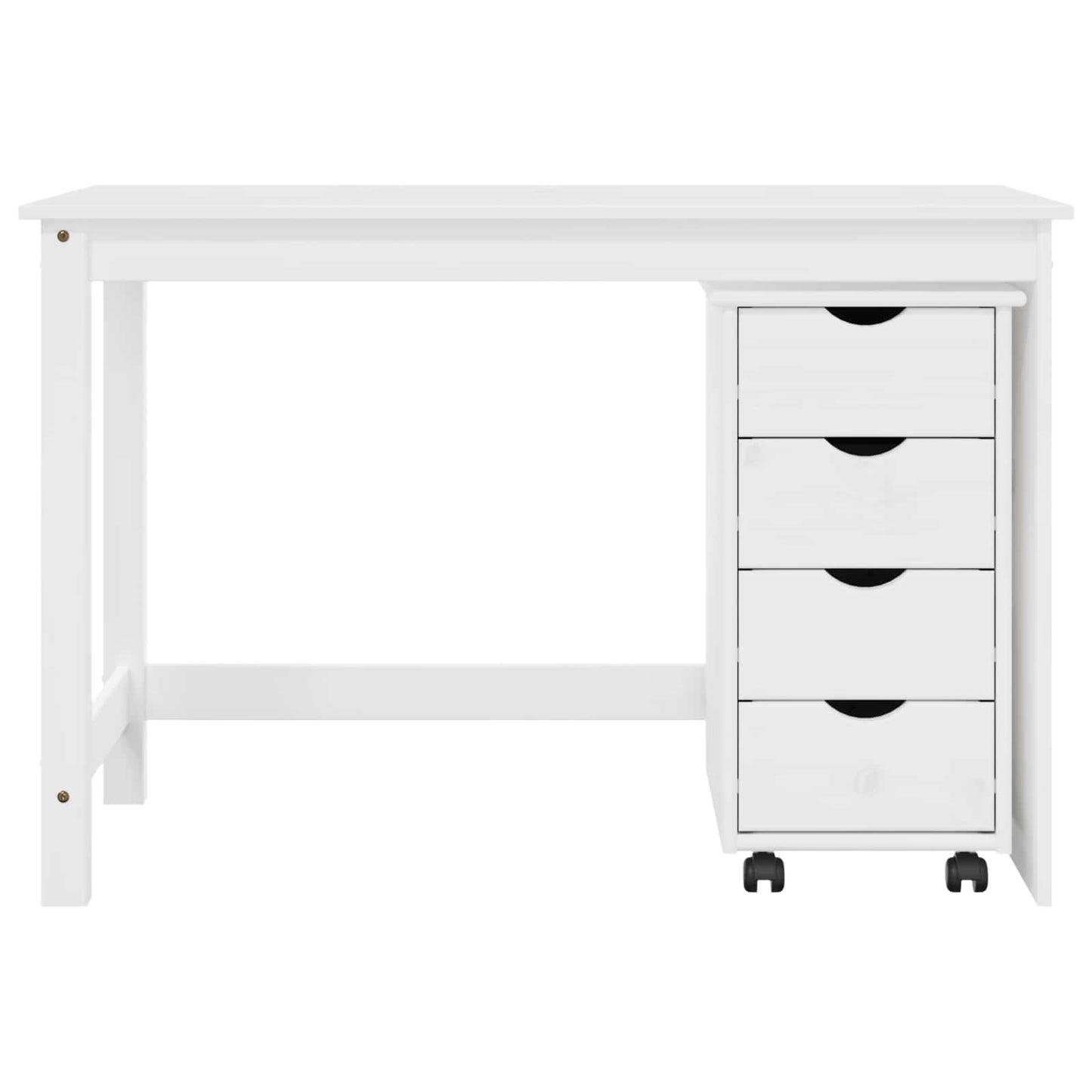vidaXL Desk Cabinet Set 2 pcs White Solid Pine Wood