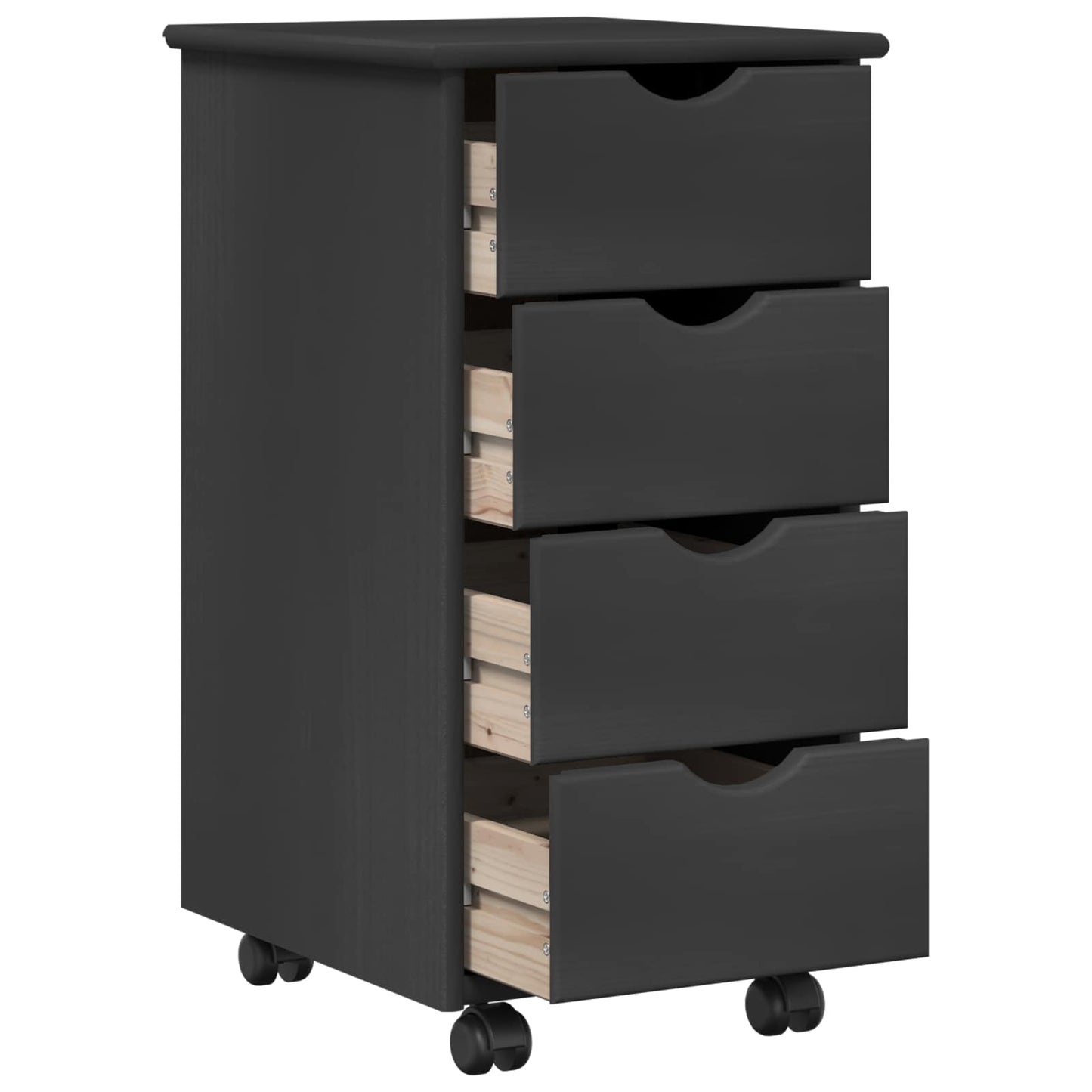 vidaXL Desk Cabinet Set 2 pcs Grey Solid Pine Wood