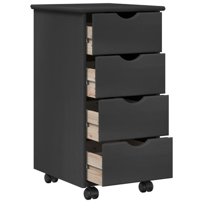 vidaXL Desk Cabinet Set 2 pcs Grey Solid Pine Wood