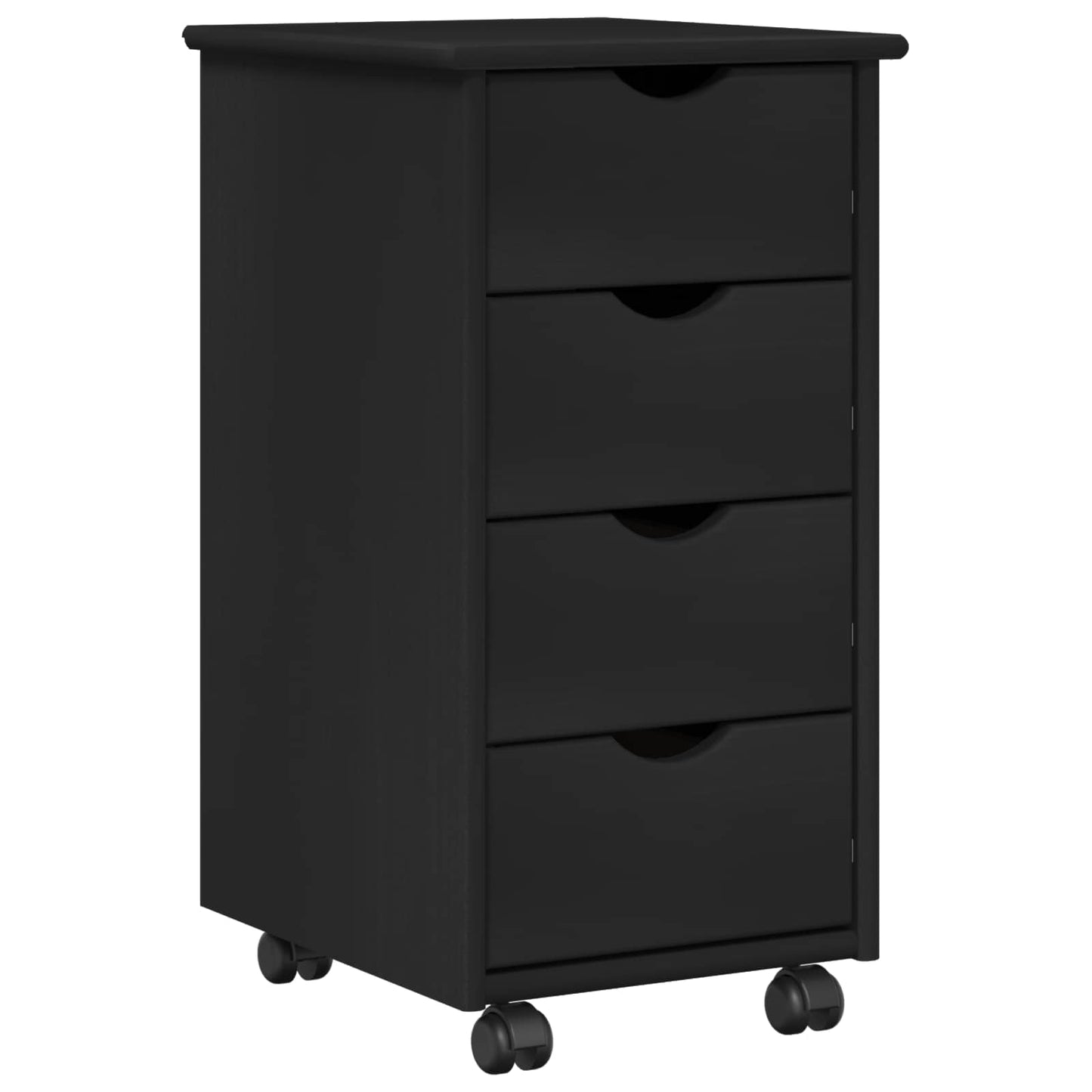 vidaXL Desk Cabinet Set 2 pcs Black Solid Pine Wood