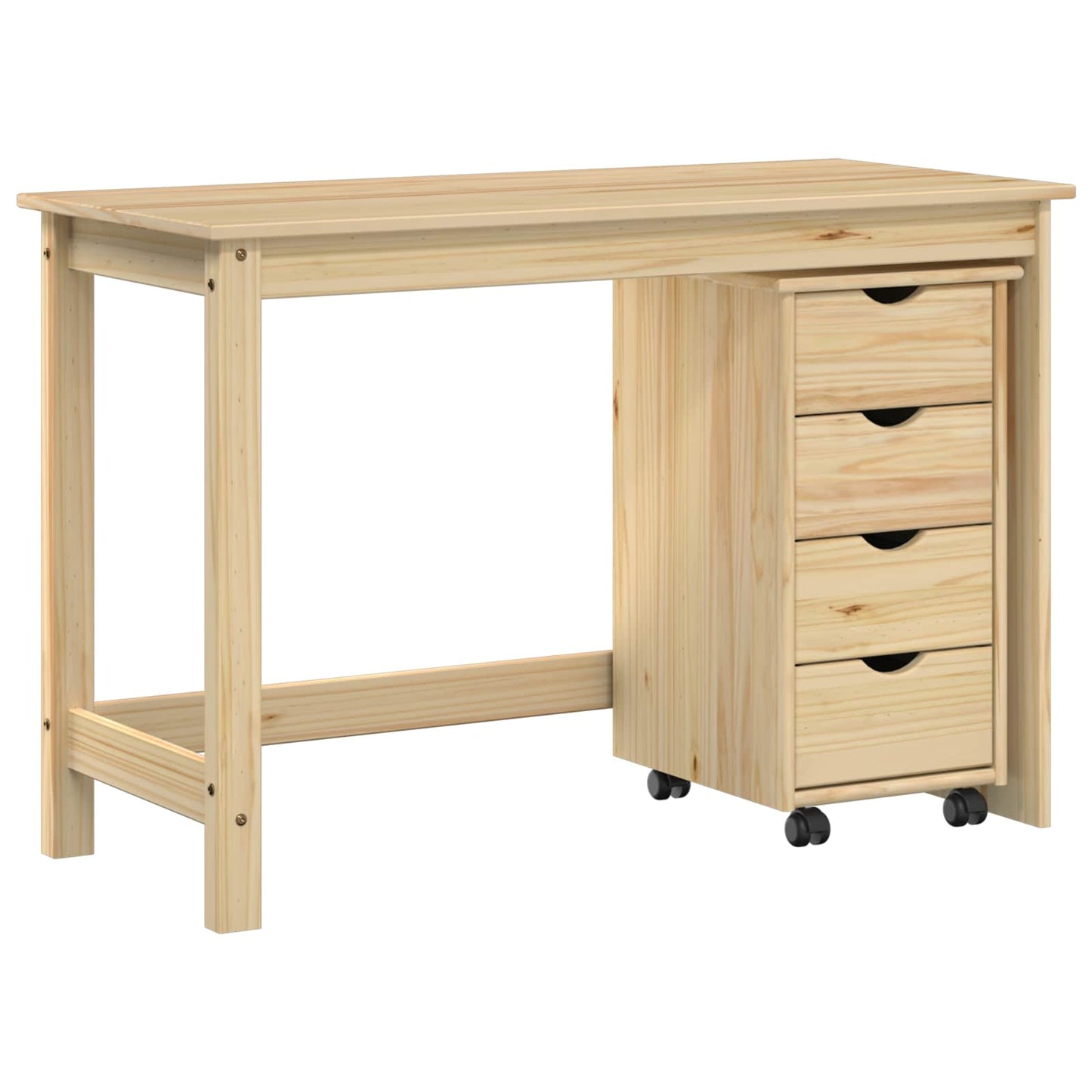 vidaXL Desk Cabinet Set 2 pcs Brown Solid Pine Wood