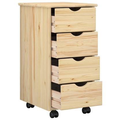 vidaXL Desk Cabinet Set 2 pcs Brown Solid Pine Wood