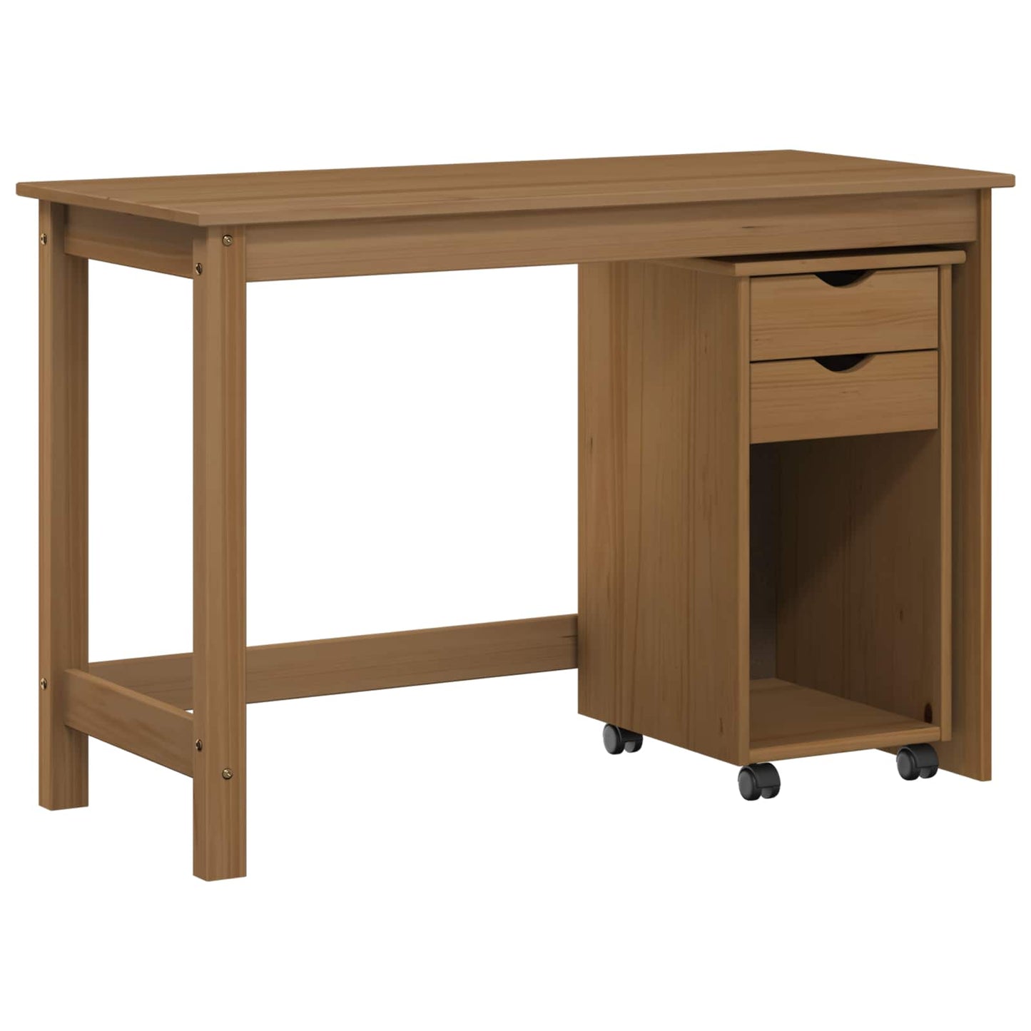 vidaXL Desk Cabinet Set 2 pcs Honey Brown Solid Pine Wood