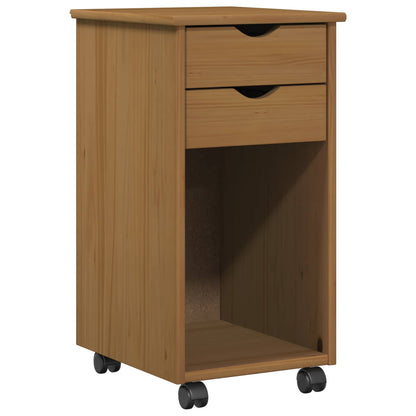 vidaXL Desk Cabinet Set 2 pcs Honey Brown Solid Pine Wood