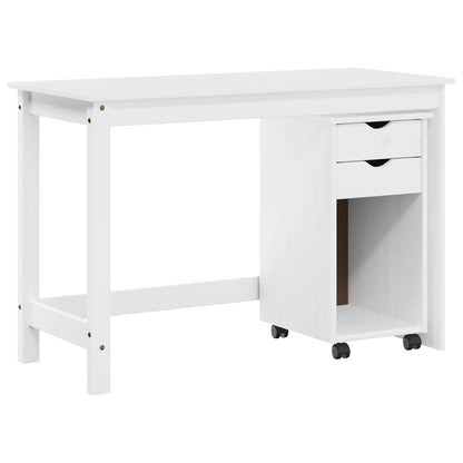vidaXL Desk Cabinet Set 2 pcs White Solid Pine Wood