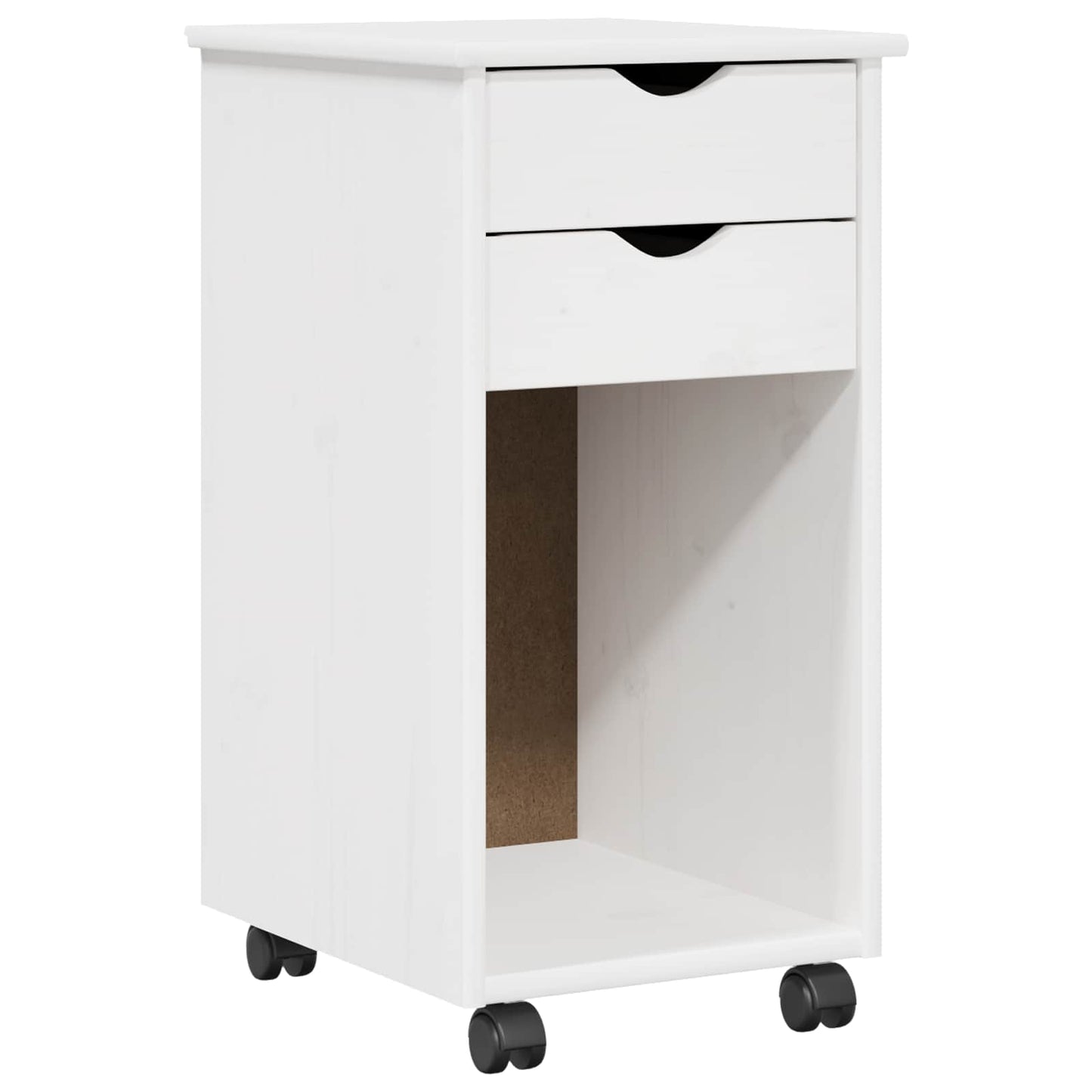 vidaXL Desk Cabinet Set 2 pcs White Solid Pine Wood