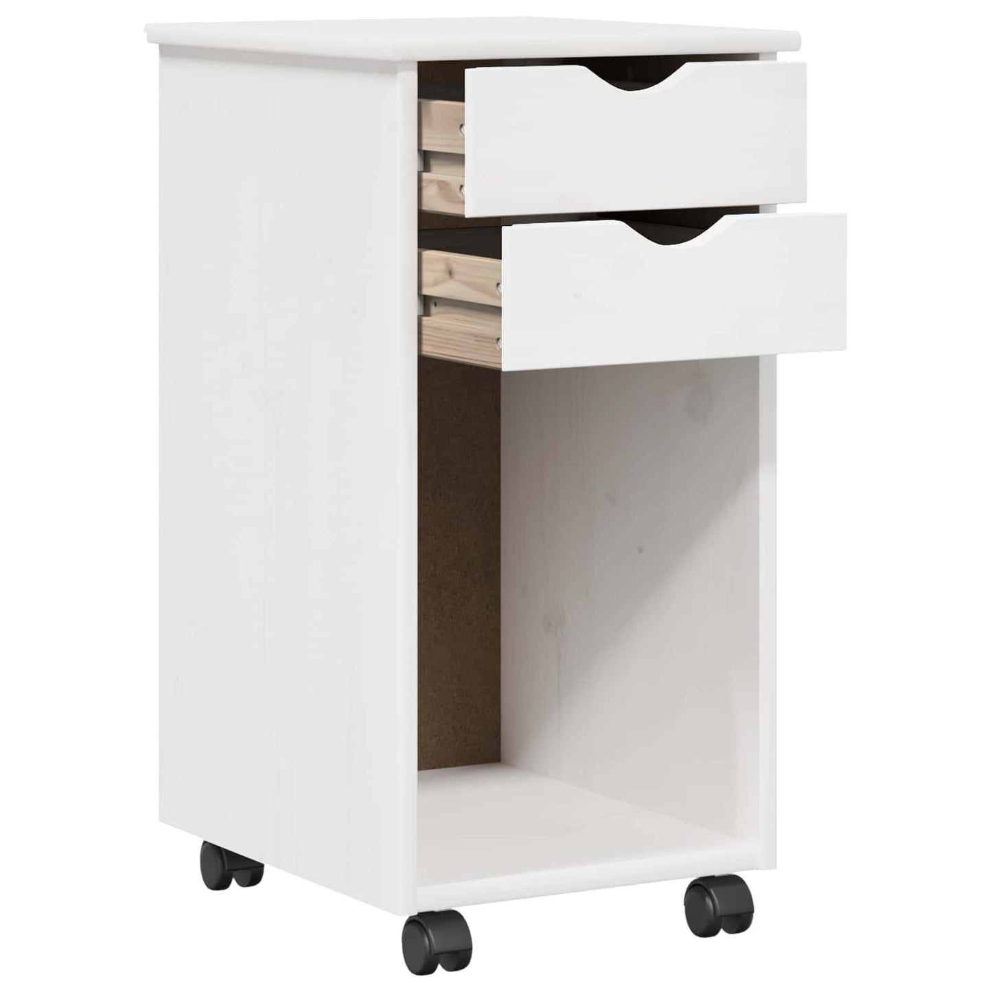 vidaXL Desk Cabinet Set 2 pcs White Solid Pine Wood