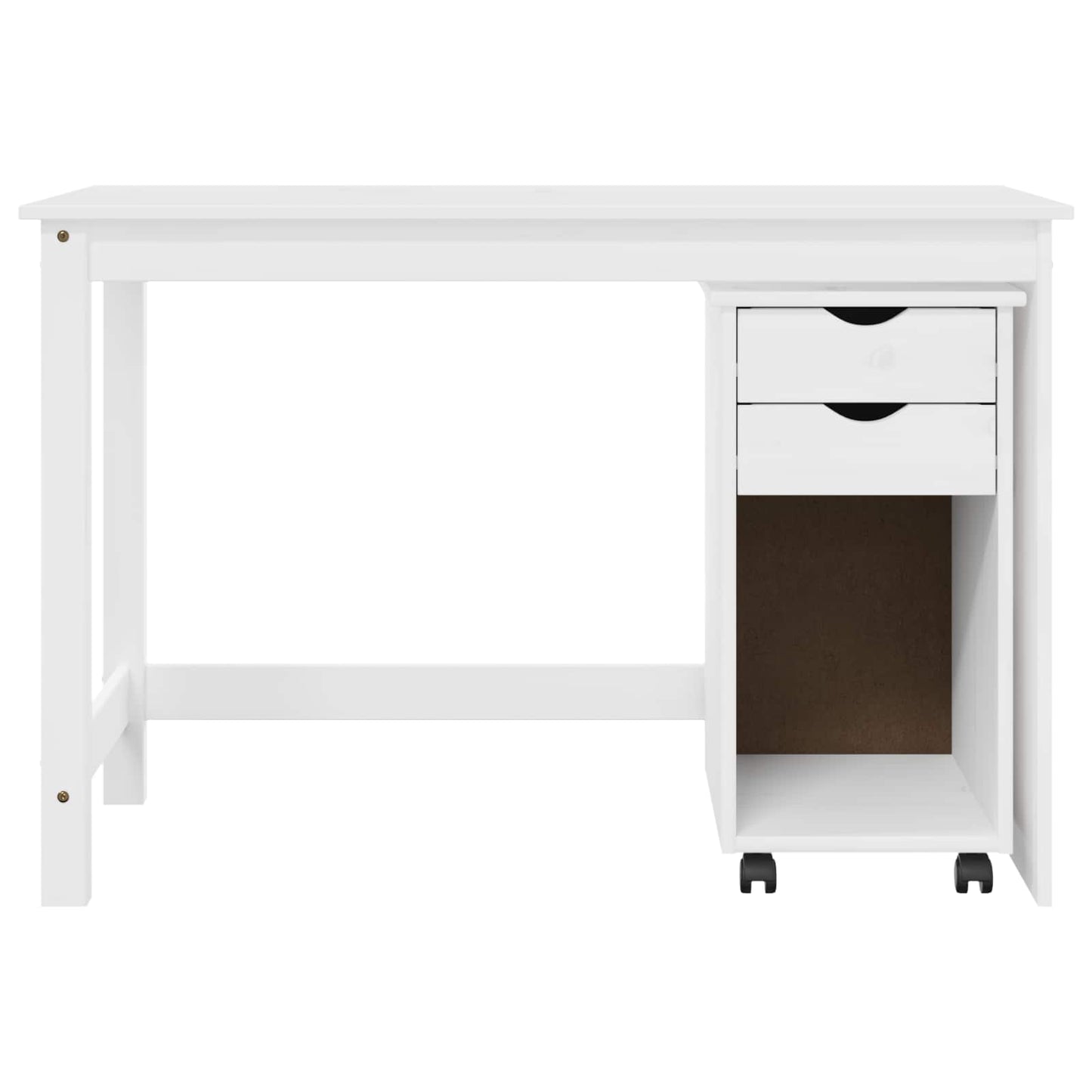 vidaXL Desk Cabinet Set 2 pcs White Solid Pine Wood