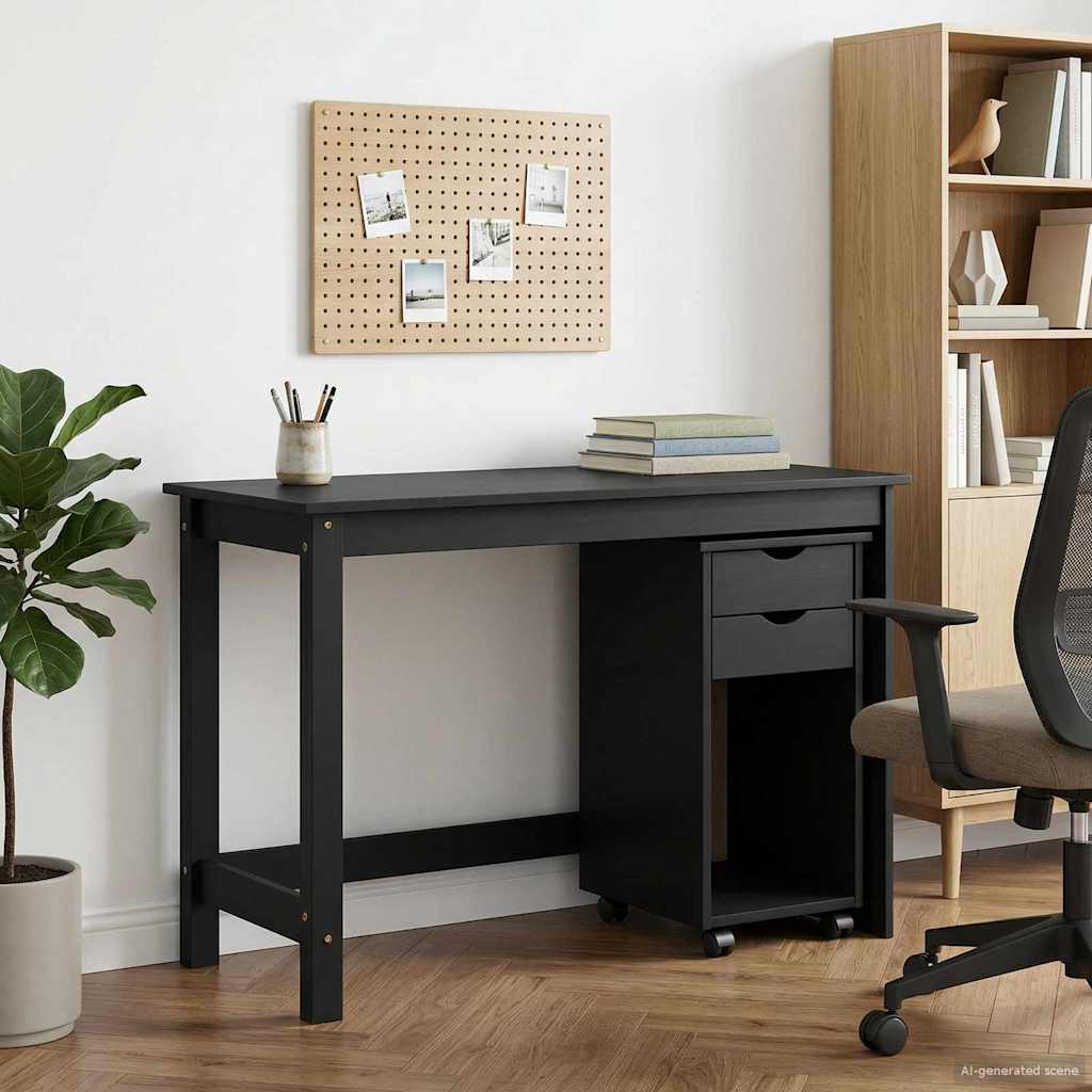 vidaXL Desk Cabinet Set 2 pcs Grey Solid Pine Wood