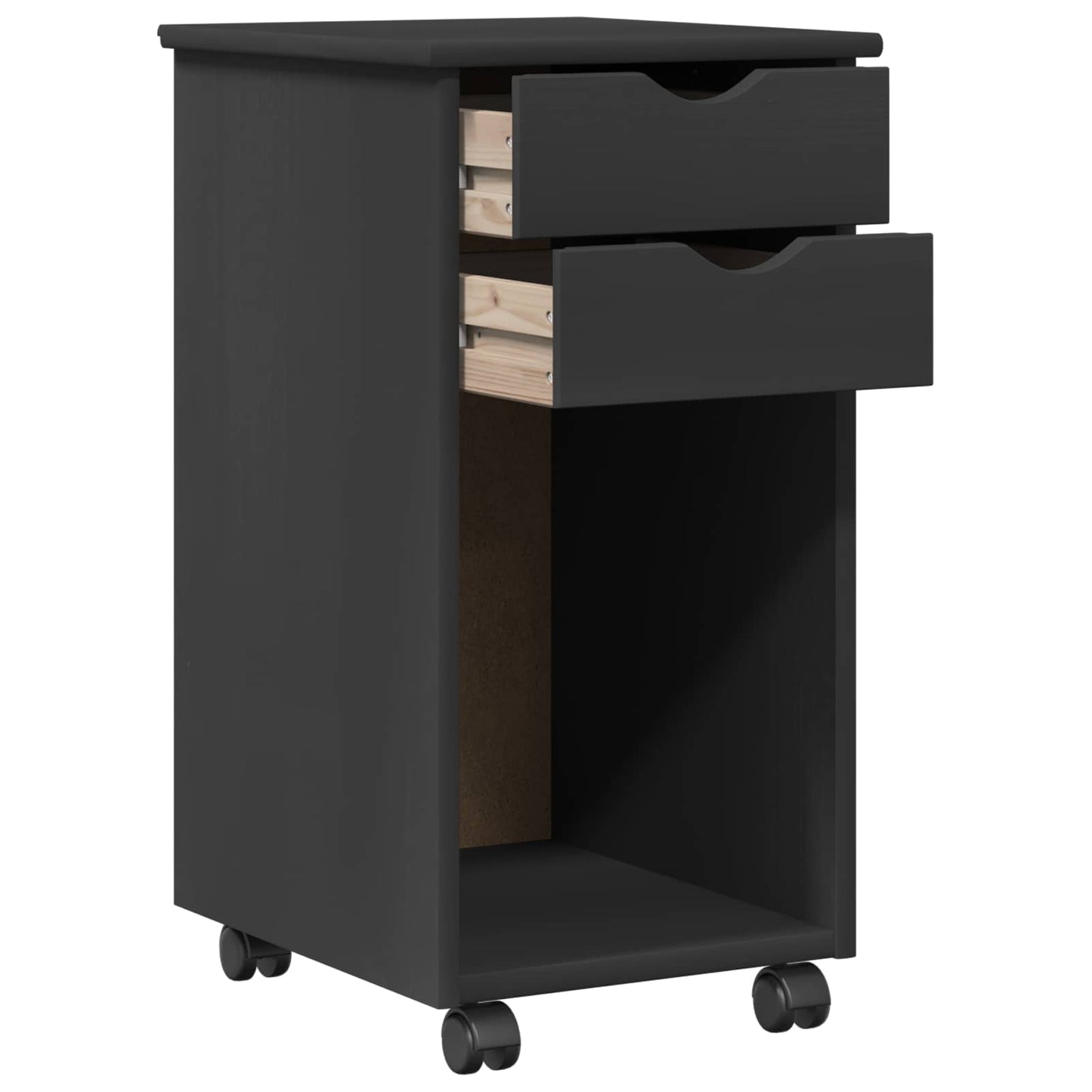 vidaXL Desk Cabinet Set 2 pcs Grey Solid Pine Wood