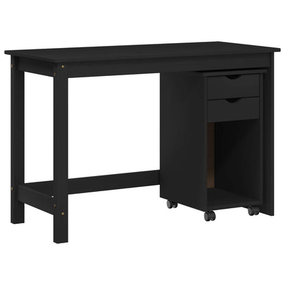 vidaXL Desk Cabinet Set 2 pcs Black Solid Pine Wood