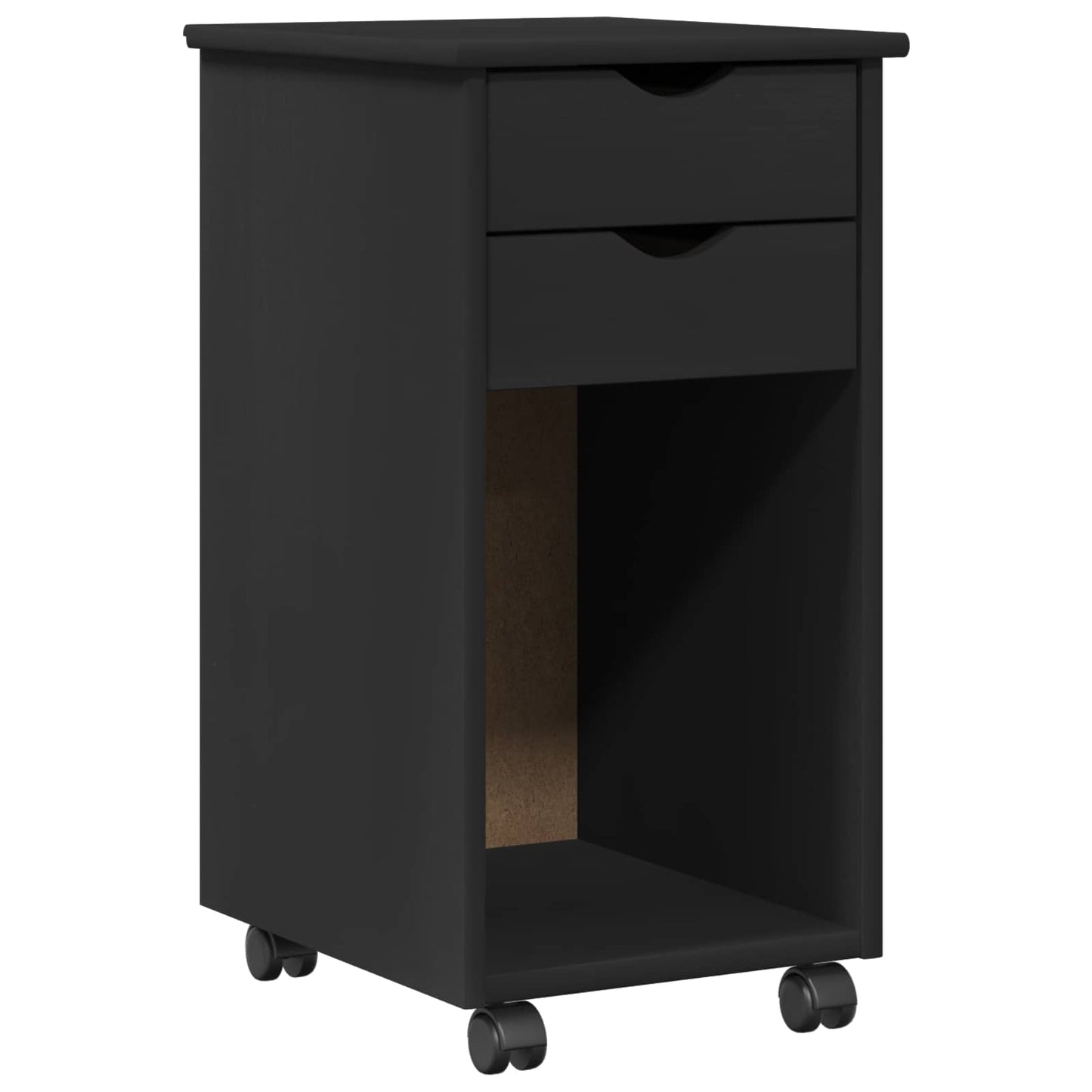 vidaXL Desk Cabinet Set 2 pcs Black Solid Pine Wood