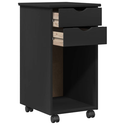 vidaXL Desk Cabinet Set 2 pcs Black Solid Pine Wood