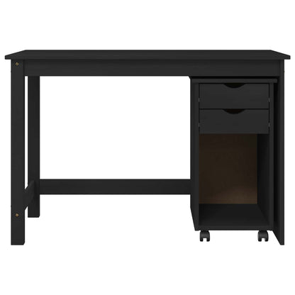 vidaXL Desk Cabinet Set 2 pcs Black Solid Pine Wood