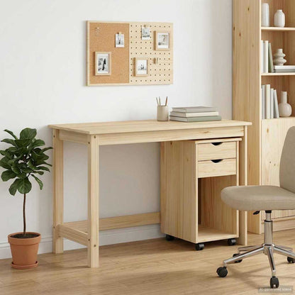 vidaXL Desk Cabinet Set 2 pcs Brown Solid Pine Wood
