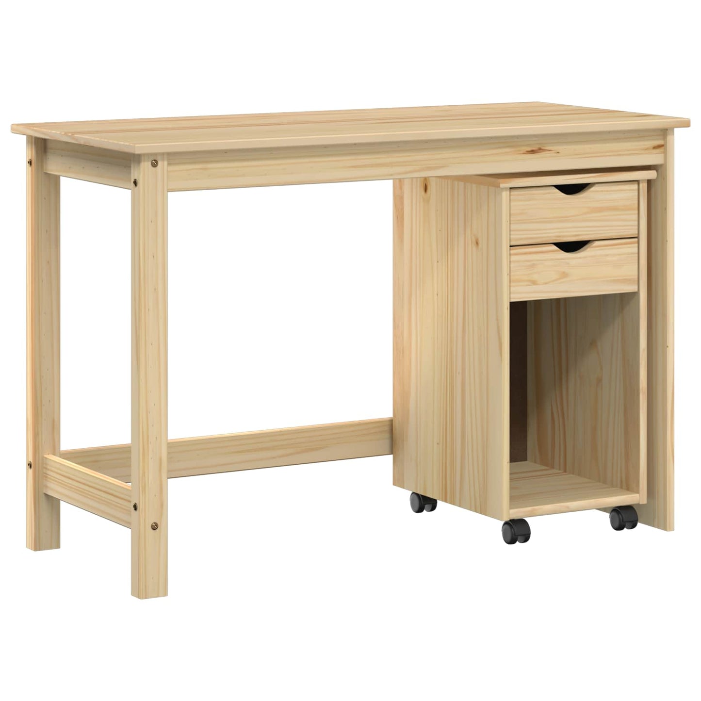 vidaXL Desk Cabinet Set 2 pcs Brown Solid Pine Wood