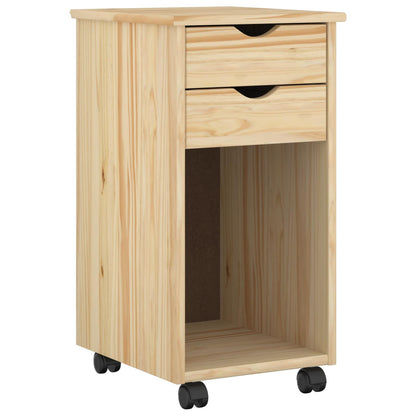 vidaXL Desk Cabinet Set 2 pcs Brown Solid Pine Wood