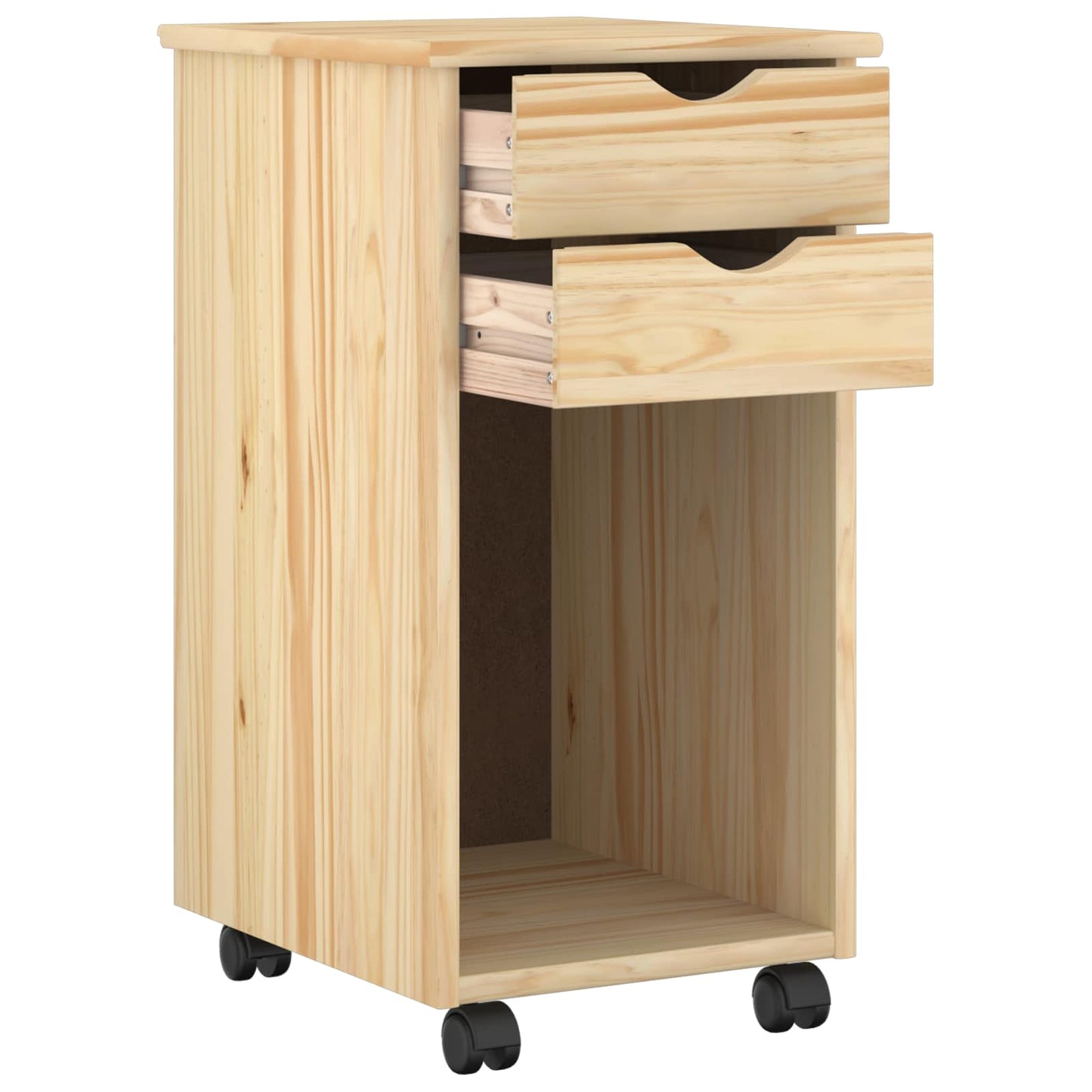 vidaXL Desk Cabinet Set 2 pcs Brown Solid Pine Wood