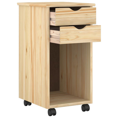 vidaXL Desk Cabinet Set 2 pcs Brown Solid Pine Wood