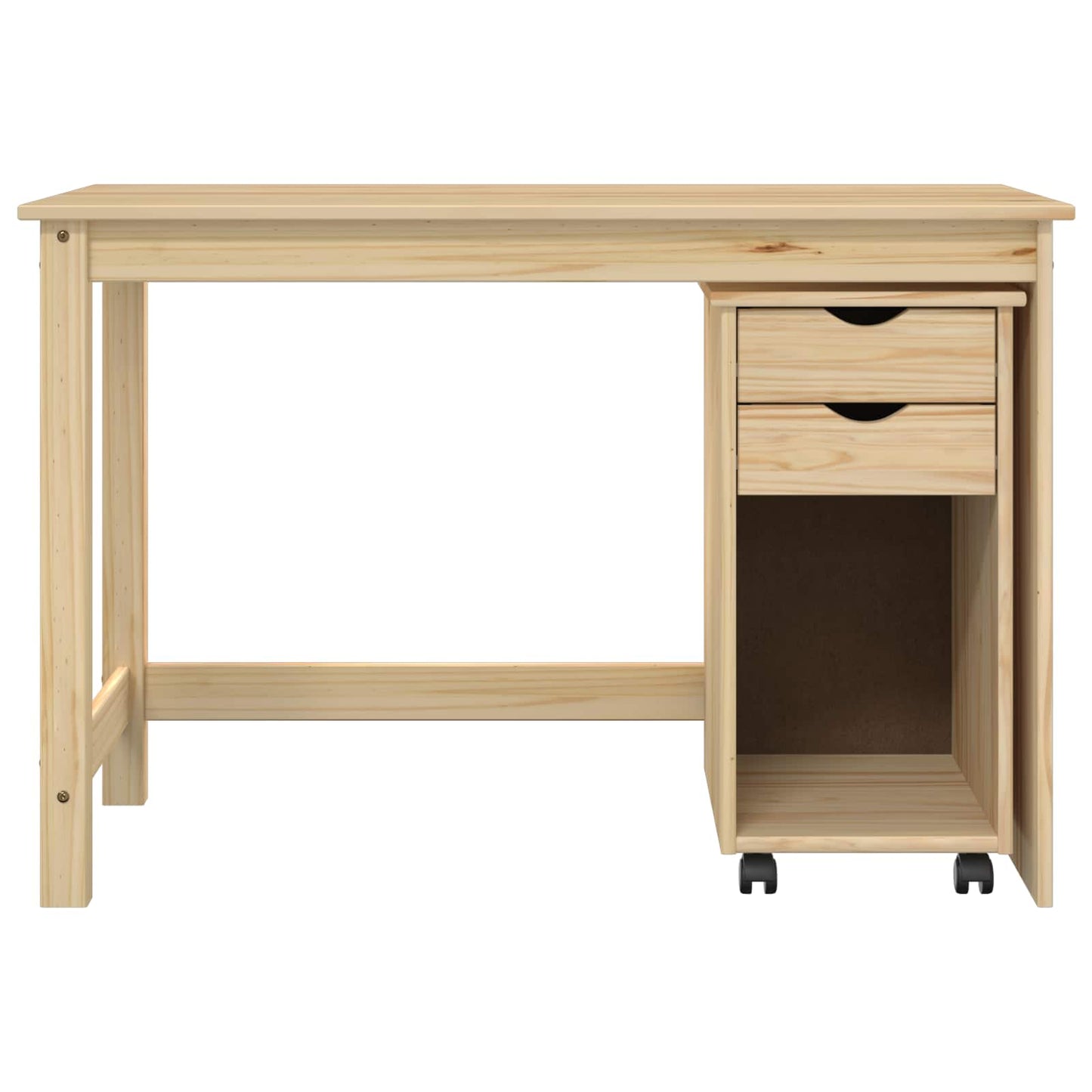 vidaXL Desk Cabinet Set 2 pcs Brown Solid Pine Wood
