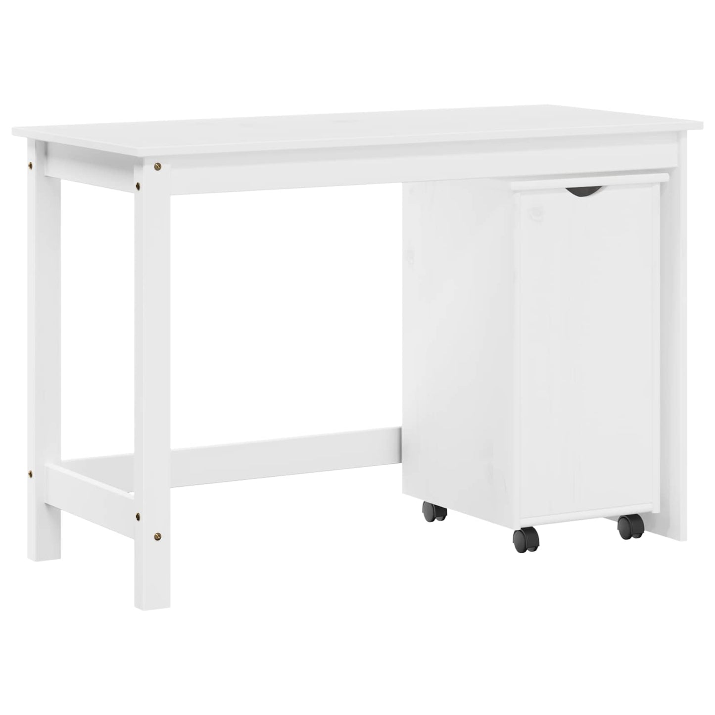 vidaXL Desk Cabinet Set 2 pcs White Solid Pine Wood