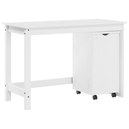 vidaXL Desk Cabinet Set 2 pcs White Solid Pine Wood