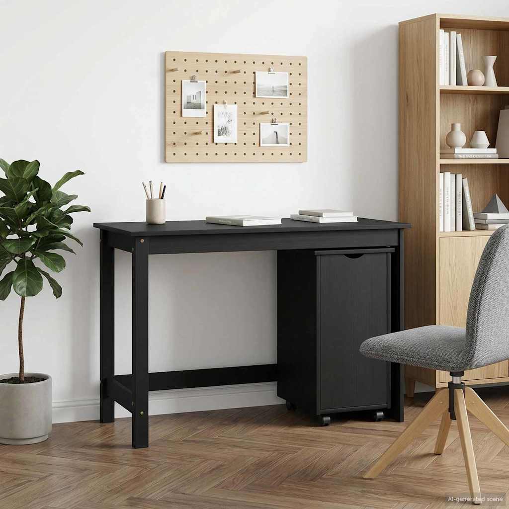 vidaXL Desk Cabinet Set 2 pcs Grey Solid Pine Wood