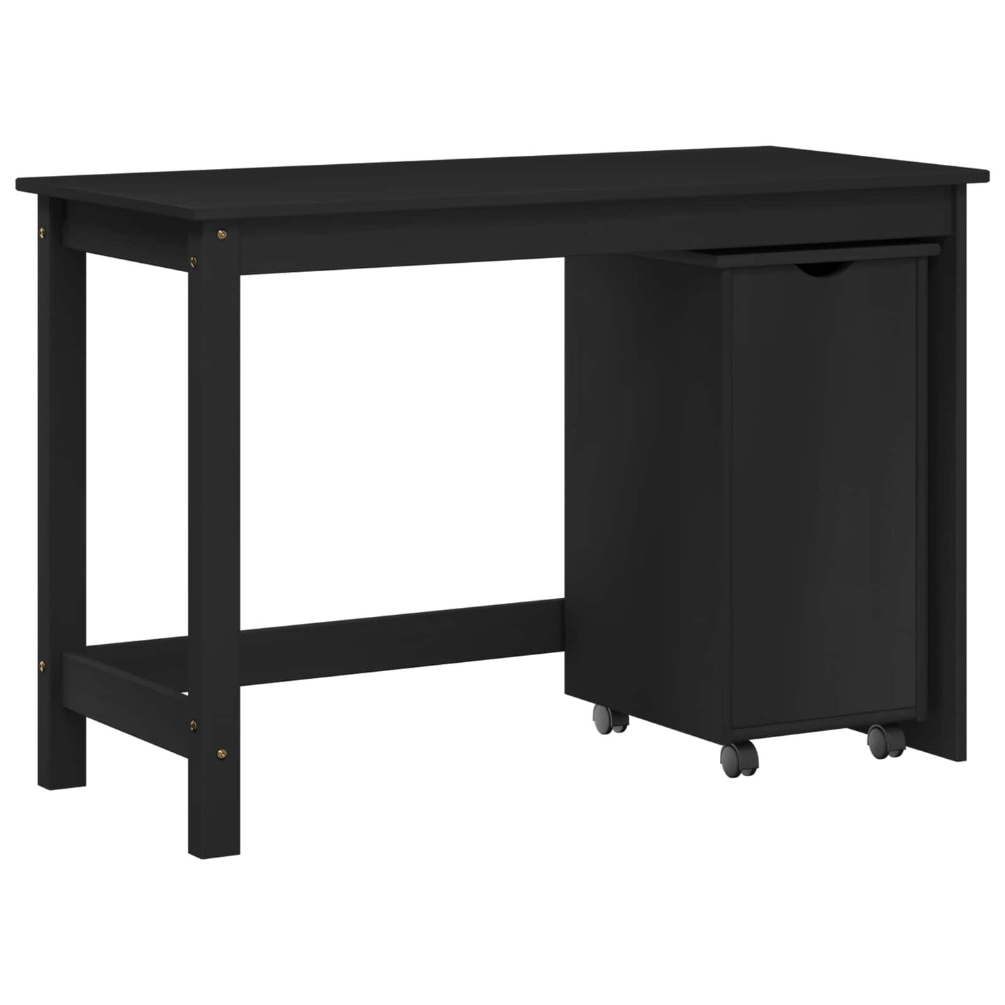 vidaXL Desk Cabinet Set 2 pcs Black Solid Pine Wood