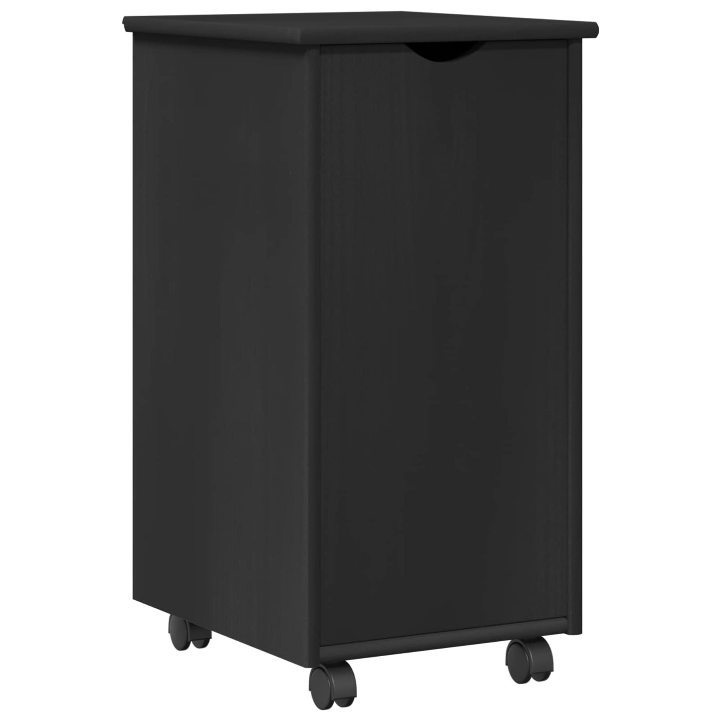 vidaXL Desk Cabinet Set 2 pcs Black Solid Pine Wood