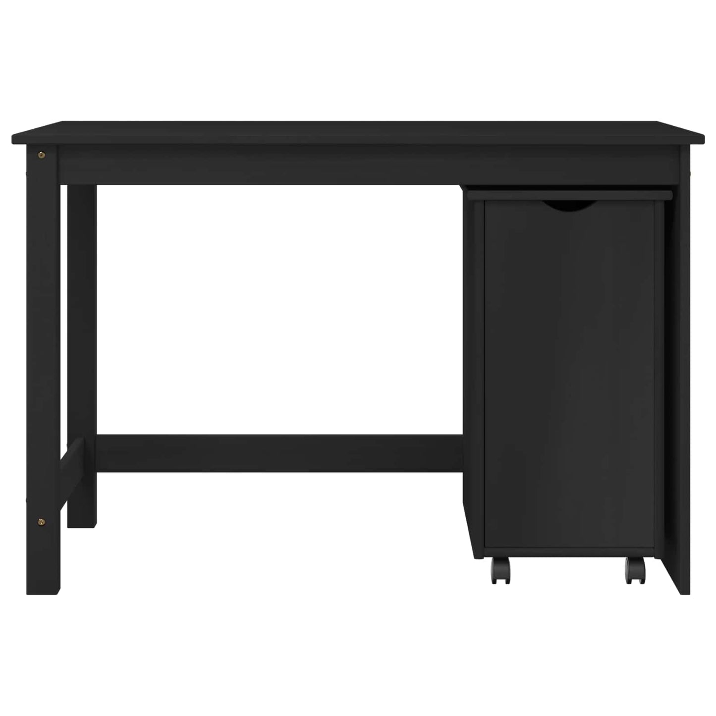 vidaXL Desk Cabinet Set 2 pcs Black Solid Pine Wood