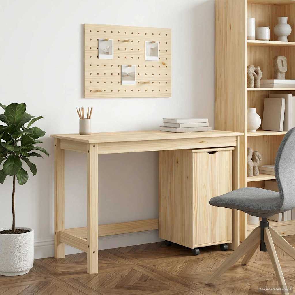 vidaXL Desk Cabinet Set 2 pcs Brown Solid Pine Wood