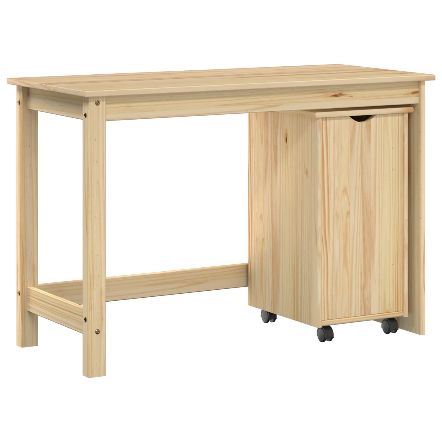 vidaXL Desk Cabinet Set 2 pcs Brown Solid Pine Wood