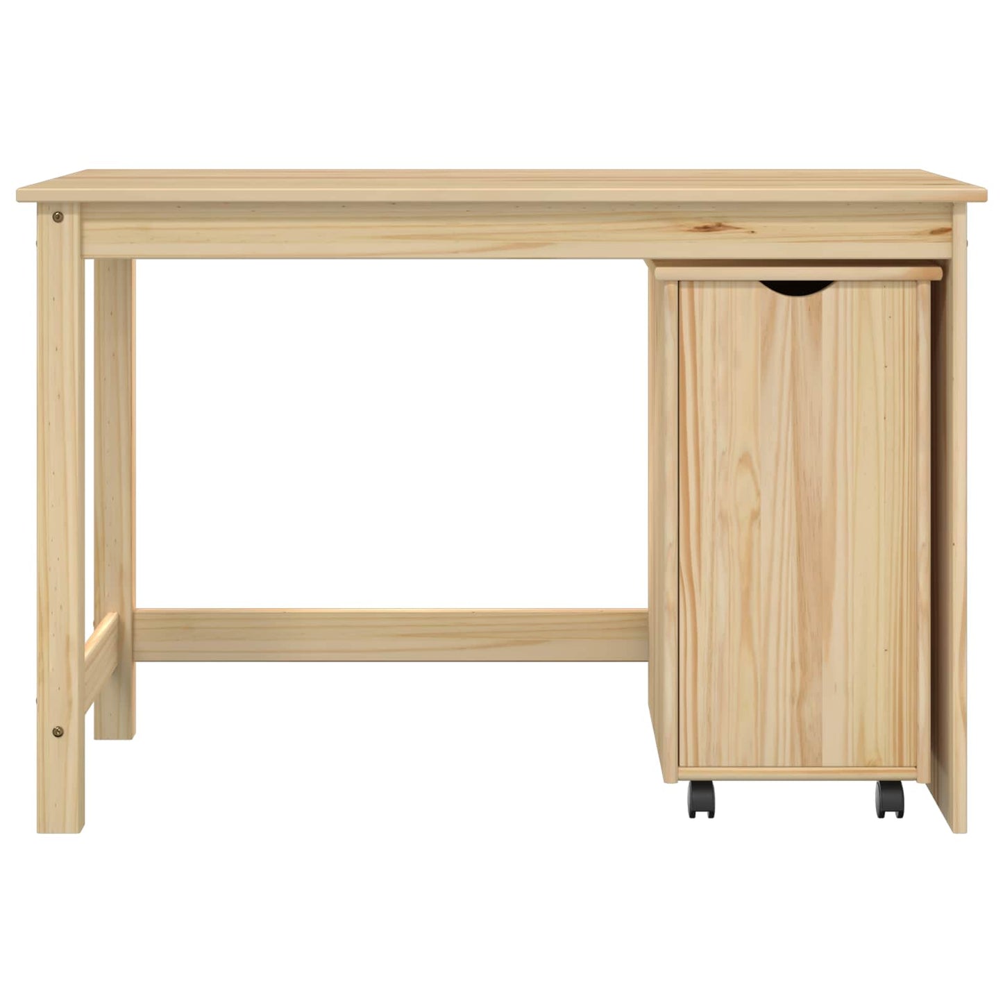 vidaXL Desk Cabinet Set 2 pcs Brown Solid Pine Wood