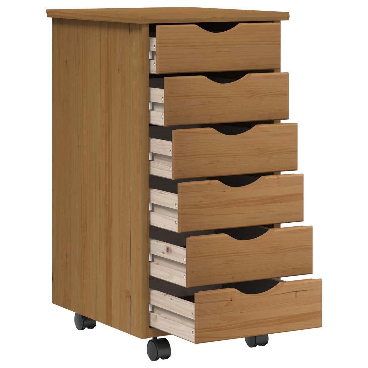 vidaXL Desk and Rolling Cabinet Set MOSS 2 pcs Honey Brown