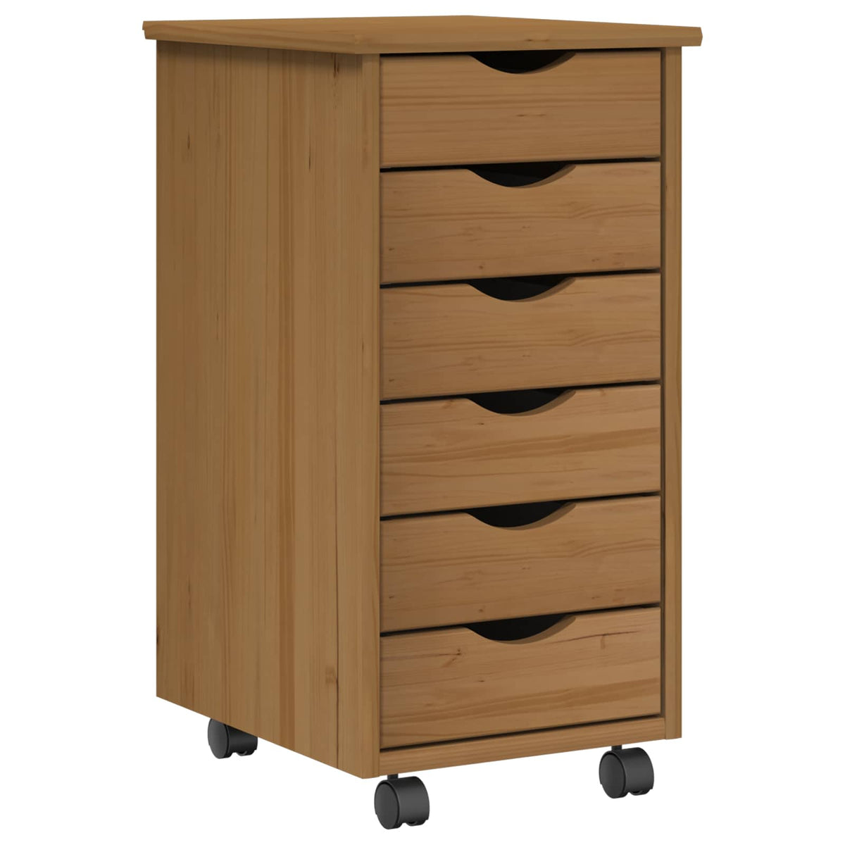 vidaXL Desk and Rolling Cabinet Set MOSS 2 pcs Honey Brown