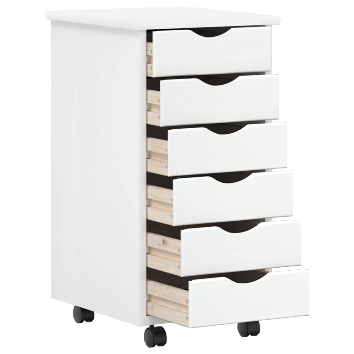 vidaXL Desk and Rolling Cabinet Set MOSS 2 pcs White