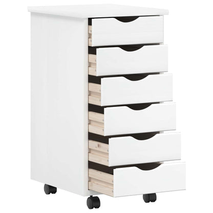 vidaXL Desk and Rolling Cabinet Set MOSS 2 pcs White