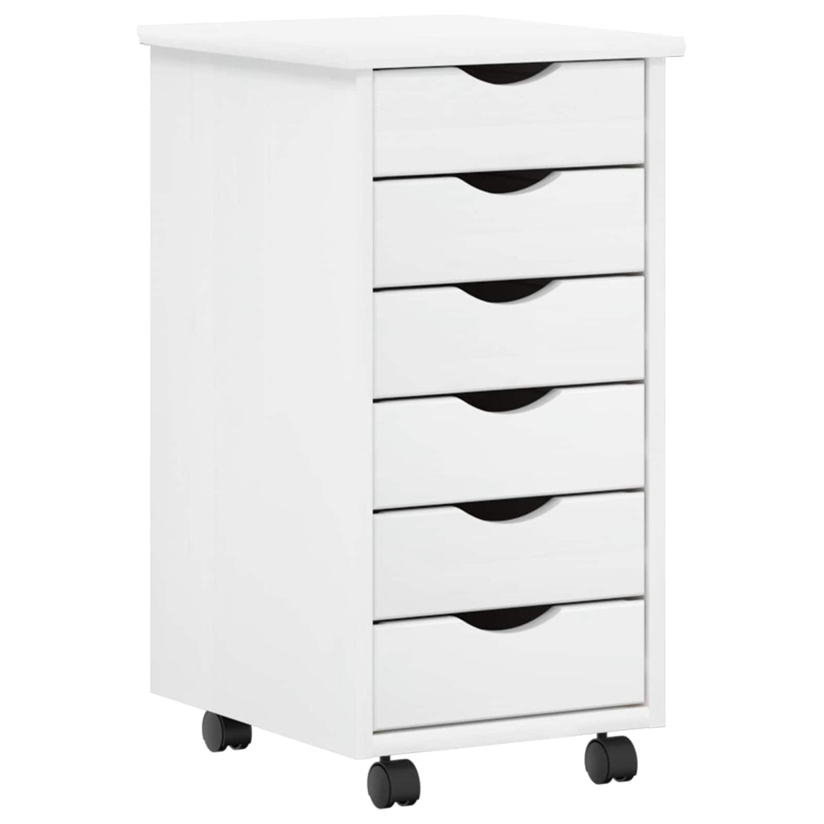 vidaXL Desk and Rolling Cabinet Set MOSS 2 pcs White