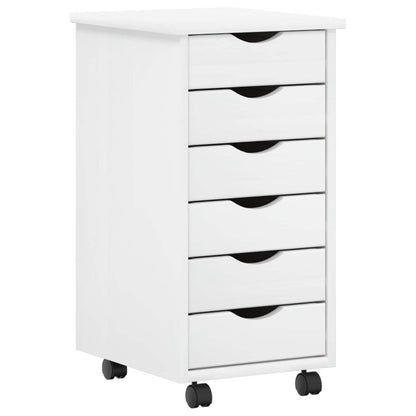 vidaXL Desk and Rolling Cabinet Set MOSS 2 pcs White