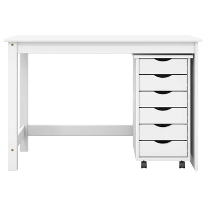 vidaXL Desk and Rolling Cabinet Set MOSS 2 pcs White